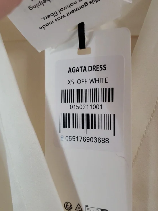 NWT Avra Agata Satin Faux Wrap Mini Dress Size XS Off White Feminine Wedding - Picture 6 of 16